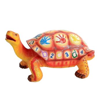 Bunte Schildkröte mit Alphabet und Ziffern zum Sitzen lebensgroß