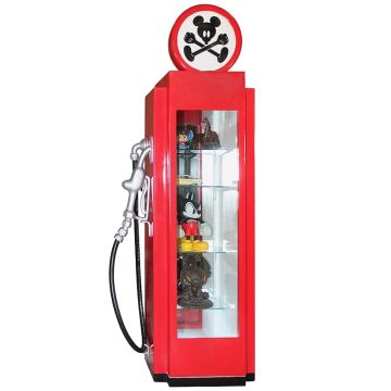 Retro Zapfsäule Rot als Vitrine verkleinert