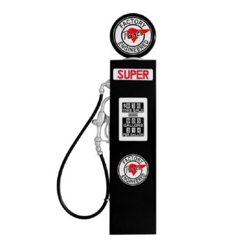 Oldschool Tankstelle Schwarz als Wanddeko verkleinert