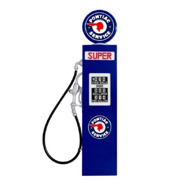 Retro Zapfsäule Blau als Wanddeko verkleinert