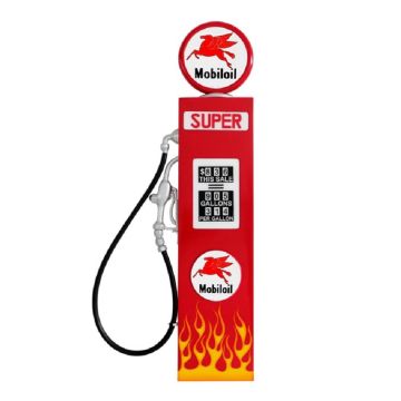 Route 66 Tankstelle Rot mit Flammen als Wanddeko verkleinert