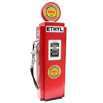 Retro Tankstelle Rot als Schrank verkleinert