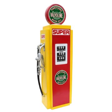 Route 66 Zapfsäule Gelb Rot als Schrank verkleinert