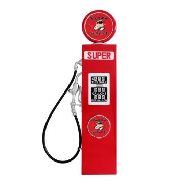 Vintage Tankstelle Rot als Wanddeko verkleinert