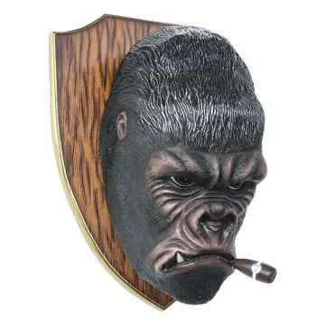 Gorillakopf mit Zigarre für Wand lebensgroß