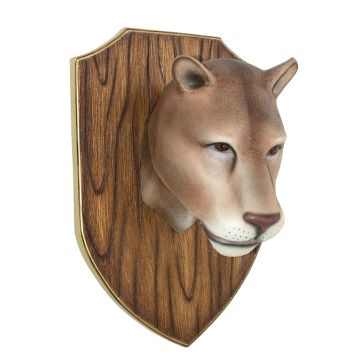 Löwenkopf auf Holz lebensgroß