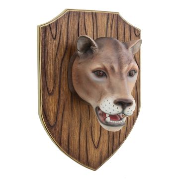 Löwenkopf auf Holz lebensgroß