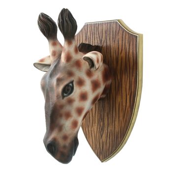 Giraffenkopf auf Holz lebensgroß