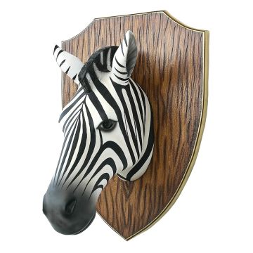 Zebrakopf auf Holz lebensgroß