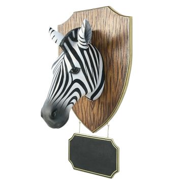 Zebrakopf mit Angebotsschild lebensgroß