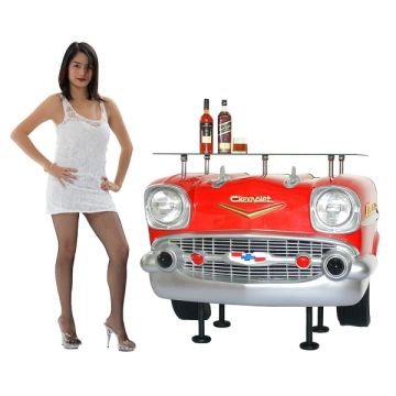 Bar Chevy Front Rot mit Glasplatte lebensgroß