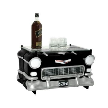 Tisch Chevy Schwarz mit Glasplatte verkleinert