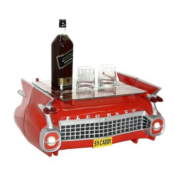 Tisch Daddy Car Rot mit Glasplatte verkleinert