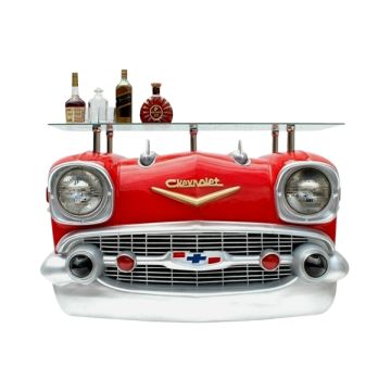 Wandkonsole Chevy Rot mit Glasplatte verkleinert