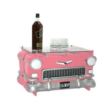 Tisch Chevy Rosa mit Glasplatte verkleinert