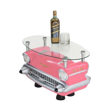 Couchtisch Chevy Hellblau mit Glasplatte verkleinert