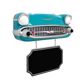Wanddeko Chevy Front Hellblau mit Angebotsschild verkleinert