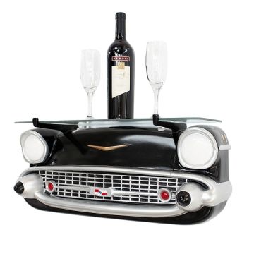 Wandregal Chevy Schwarz mit Glasplatte verkleinert
