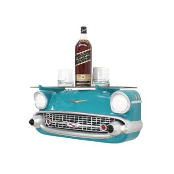 Wandregal Chevy Hellblau mit Glasplatte verkleinert