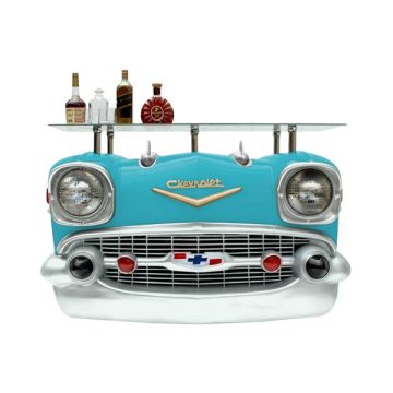 Wandkonsole Chevy Blau mit Glasplatte verkleinert