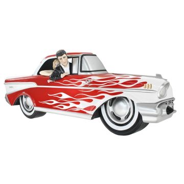 Wanddeko Chevy Rot mit weißen Flammen und Elvis verkleinert