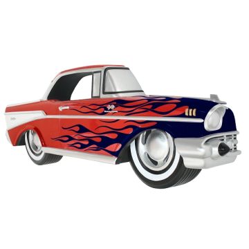 Wanddeko Chevy Rot mit blauen Flammen verkleinert