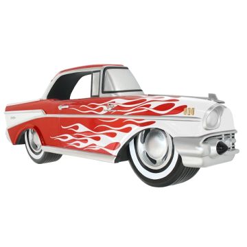 Wanddeko Chevy Rot mit weißen Flammen verkleinert