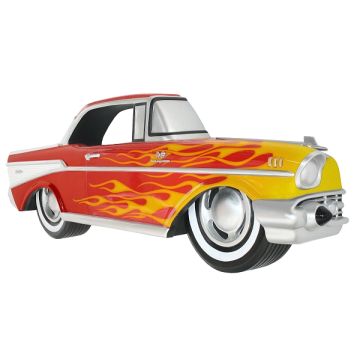 Wanddeko Chevy Rot mit gelben Flammen verkleinert