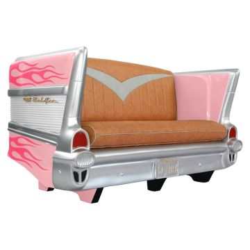 Sofa Chevy Rosa mit pinken Flammen lebensgroß