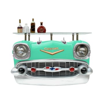 Wandkonsole Chevy Türkis mit Glasplatte verkleinert
