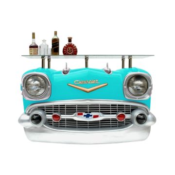 Wandkonsole Chevy Hellblau mit Glasplatte verkleinert