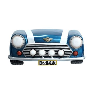 Wanddeko Mini Cooper Blau verkleinert