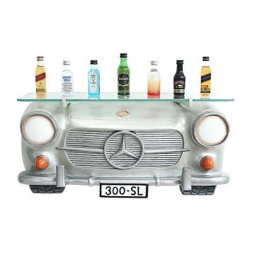 Wandregal Mercedes Benz Silber mit Glasplatte verkleinert