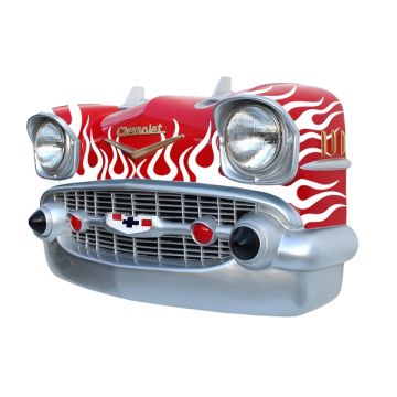 Wanddeko Chevy Rot Front mit weißen Flammen verkleinert
