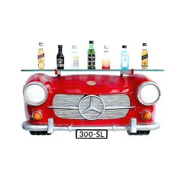 Wandregal Mercedes Benz Rot mit Glasplatte verkleinert