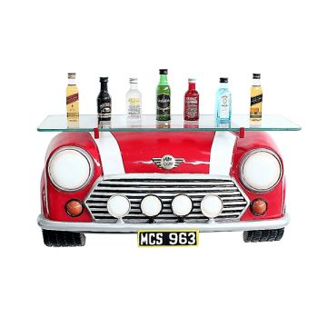 Wandregal Mini Cooper Rot mit Glasplatte verkleinert