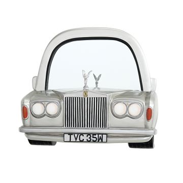 Spiegel Rolls Royce Silber mit Regal mit Emblem verkleinert