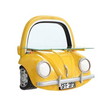 Spiegel VW Gelb mit Regal verkleinert