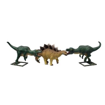 Dinosaurier Stegosaurus und 2 Tyrannosaurus lebensgroß