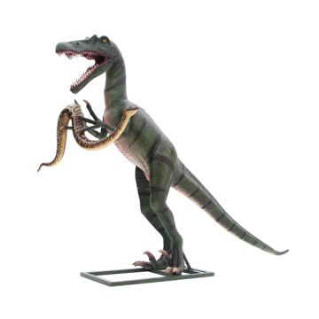 Dinosaurier Tyrannosaurus mit Anakonda lebensgroß