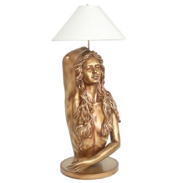 Meerjungfrau Lampe in Gold lebensgroß
