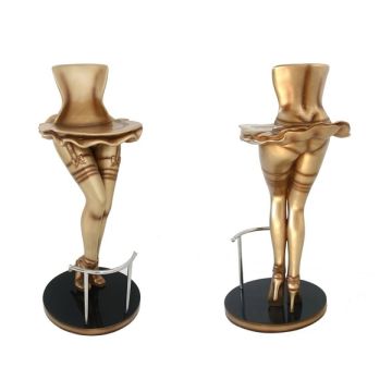 Sexy Frauenbeine Barhocker Gold lebensgroß
