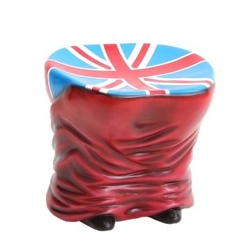 Hocker Hintern Rot mit britischer Fahne vergrößert