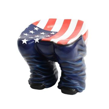 Hocker Hintern Blau mit amerikanischer Fahne lebensgroß