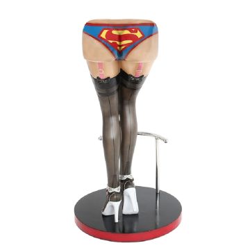 Sexy Frauenbeine Schwarz mit Superman Unterwäsche Barhocker lebensgroß