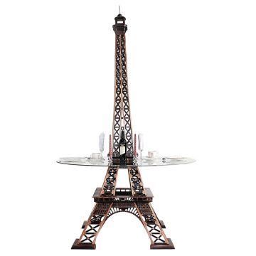 Eiffelturm Tisch mit Glasplatte verkleinert