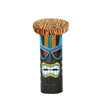 Tiki Maske Barhocker mit Tigerpolster 1 lebensgroß