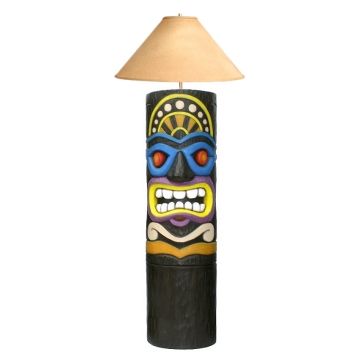 Tiki Masken Lampe 5 lebensgroß