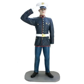Amerikanischer Marine Salutierend lebensgroß