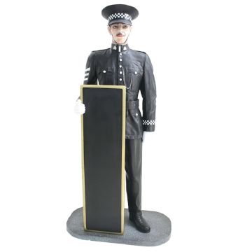 britischer Polizist Angebotstafel lebensgroß